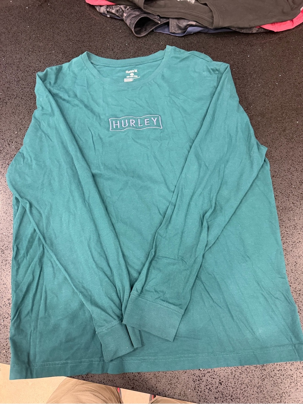 Hurley Teal Long Sleeve Crew Logo Tee